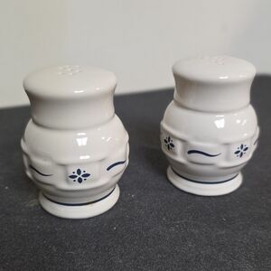Longaberger Woven Traditions Classic Blue salt and pepper shakers